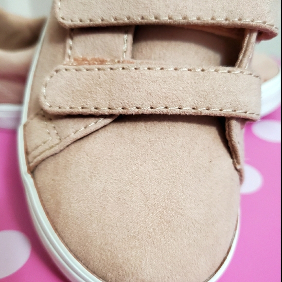 NWOT Old Navy Pink Suede Velcro Sneakers - Picture 3 of 7
